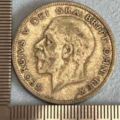 銀貨】1929年 イギリス ジョージ5世 ハーフクラウン銀貨（.500シルバー