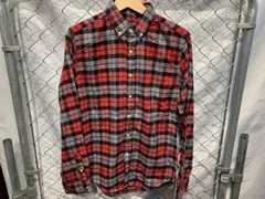 RALPH LAUREN カンボジア製 チェック ボタンダウン レッドベース ネルシャツ ラルフローレン サイズS 