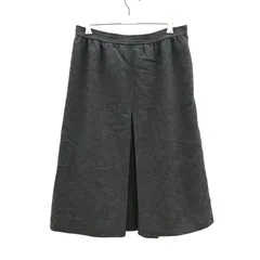 Z1558 GIVENCHY 大丸 ボックスタックスカート ウール混 丈66cm グレー サイズ10‐1/2(LL相当) 日本製