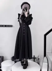 ハイウエスト フレア スカート サスペンダー リボン ハートバックル レース 地雷系 量産型 ゴシック ロリータ 黒 Aライン ロングスカート かわいい ガーリー 韓国ファッション 病みかわ レディース 秋冬 コーデ 可愛い 上品 フォーマル 推し活 デート