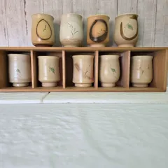 141【 まとめうり】湯呑み 9客セット 陶器 和食器 茶器 煎茶道具 骨董品風　飾り　鑑賞用