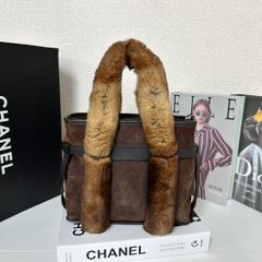 FENDI フェンディ Roma セレリア ムートン ズッカ柄 ハンドバッグ