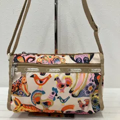 5425　LeSportsac　レスポートサック　ショルダーバッグ　 斜めがけ　アニマル柄　動物　ベージュ系　ナイロン　 ミニバッグ　レディース