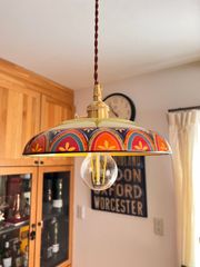 【マグレブの光彩】チュニジアン・ポタリーペンダント │　　　　　　　　　　　　　　　　　　　　　　陶器ペンダントライト　陶器照明　セラミックランプ　インテリア照明　ムード照明　おしゃれ照明