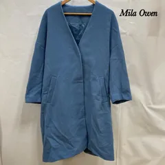 Mila Owen ミラ オーウェン コート Mila Owen チェスターコート ノーカラー ロング onesize ポリエステル BLU 無地 09FKB216001