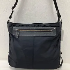 5524　agns b.　アニエスベー　ショルダーバッグ　 ブラック系　黒系　ナイロン　レザー　ロゴ　 レディース