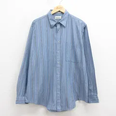 XL/古着 長袖 シャツ メンズ 00s 薄紺 ネイビー ストライプ 25oct29 中古 トップス