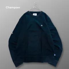 チャンピオン Champion クルーネック スウェット トレーナー 刺繍ロゴ 袖ロゴプリント ゆったり ブラック XL