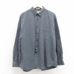 XL/古着 バンヒューセン 長袖 シャツ メンズ 00s 大きいサイズ コットン ボタンダウン グレー チェック 25oct29 中古 トップス