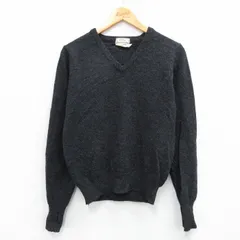 S/古着 エルエルビーン LLBEAN 長袖 セーター メンズ 80s ラムウール Vネック 黒 ブラック spe 25oct29 中古 ニット トップス