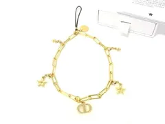 ■新品■未使用■ ChristianDior クリスチャンディオール ストラップ キーホルダー チャーム レディース ゴールド系 DK0885