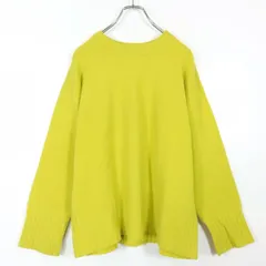 【美品】バンヤードストーム★ふんわりカシミヤ混で暖か♪ リブデザインのセーター サイズ0 蛍光イエロー系 z16013