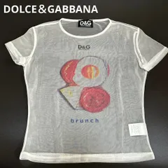 D&G by Dolce & Gabbana ドルガバ ドルチェアンドガッバーナ Ｔシャツ メッシュトップス brunchプリント ITTIERRE製 正規ホログラムタグ付き MADE IN ITALY ヴィンテージ Y2K Mサイズ相当のサムネイル