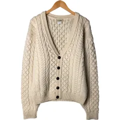 古着 80~90年代 エルエルビーン L.L.Bean フィッシャーマンアランニットカーディガン アイルランド製 メンズXL相当/eaa592690