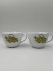 【K-1594】栗原はるみ ぶどう柄カップ 大きめ 2個セット