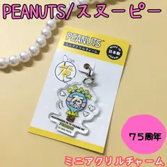 k388【新品・未使用品】PEANUTS 75周年 ミニアクリルチャーム スヌーピー ウッドストック気球 ピーナッツ 75YEARS 限定品 アクリルキーホルダー カニカン付き 目印チャーム 鍵 キーリング ポーチ かばん クリア 大人気 かわいい 日本製