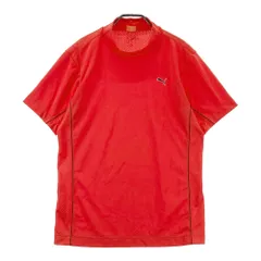 サイズ：L PUMA GOLF プーマゴルフ  モックネック 半袖Tシャツ 格子柄 レッド系 [240101542993] ゴルフウェア メンズ ストスト
