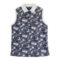 サイズ：2 PEARLY GATES パーリーゲイツ  ノースリーブポロシャツ 総柄 ブラック系 [240101546360] ゴルフウェア レディース ストスト