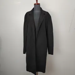 ZARA スエード調　ロングコート　チェスターコート　ブラック