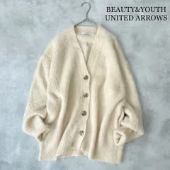 2024 / BEAUTY&YOUTH UNITED ARROWS / ビューティーアンドユース ユナイテッドアローズ /  ホワイト 白 / Vネック シャギーニット カーディガン /  フリーサイズ / 長袖カーディガン /  秋冬
