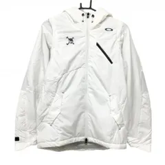 【新品】オークリー 2WAY中綿ジャケット 白 総柄地模様 撥水 防風 保温 袖着脱可 メンズ M ゴルフウェア Oakley