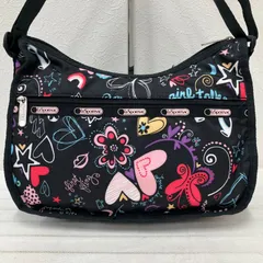 5443　LeSportsac レスポートサック　ショルダーバッグ　クラシックホーボー　ブラック　黒　ハート　蝶々　バタフライ　パピヨン　リボン　軽量　レディース　シンプル　カジュアル