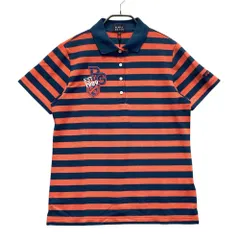 サイズ：2 PEARLY GATES パーリーゲイツ 055-2260706 半袖ポロシャツ ワッペン ボーダー柄 オレンジ系 [240101475317] ゴルフウェア レディース ストスト