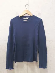 Torrazzo Donna トラッゾドンナ ニット セーター 長袖 サイドスリット 袖フリル ネイビー系 サイズ表記なし