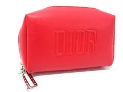 ■美品■ ChristianDior クリスチャンディオール レザー ポーチ 小物入れ マルチケース レディース レッド系 DI8111