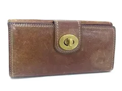 COACH コーチ レザー 二つ折り 長財布 ウォレット 小銭入れ 札入れ カード入れ ブラウン系 DI9390