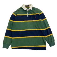 90-00s ポロバイラルフローレン ラガーシャツ ボーダー メンズM