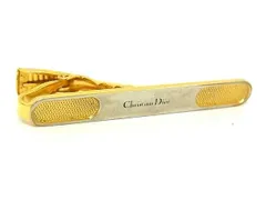 ■美品■ ChristianDior ディオール ヴィンテージ ネクタイピン タイクリップ アクセサリー メンズ シルバー系×ゴールド系 DK6946