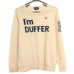 パーリーゲイツ セーター アイボリー×ネイビー フロント英字 カシミヤ100％ ニット  メンズ 6(XL) ゴルフウェア PEARLY GATES