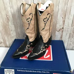 希少✨️ Tony Lama ウエスタンブーツ ハート刺繍 黒 × 白 × 赤 ❤️良品❤️ Tony Lama ウエスタンブーツ トニーラマ 刺繍 7 1/2