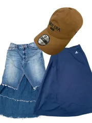 11721-015★【3点セット】NEW ERA キャップ/RODEO CROWNS デニムスカート M/adidas スポーツスカート 黒 レディース★