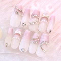 オーダーネイルチップ♡白ホワイト量産型フレンチガーリー韓国ワンホン