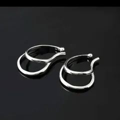 ダブルラインイヤーカフ 2連 シルバー イヤリング　フープ