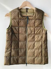 TAION Vネック インナーダウンベスト カーキ/M