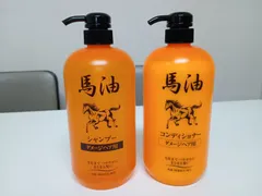 ★シャンプー１本＋コンディショナー１本のお得なセット★ 超ロングセラー大容量 ｼﾞｭﾝ･ﾗﾌﾞ馬油シャンプー＆コンディショナー1000mlのサムネイル