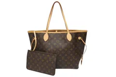 極美品 LOUIS VUITTON ルイヴィトン トートバッグ モノグラム M40156 ネヴァーフルMM ブラウン PVCコーティングキャンバス 中古 4b008489
