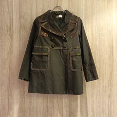 アニヤハインドマーチ キルティングコート リボン柄 ブラウン 中綿入り