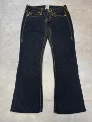 USA製 トゥルーレリジョン ブーツカットデニムパンツ ラインストーン W27 USA製 トゥルーレリジョン ブーツカットデニムパンツ ライン