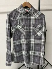 WRANGLER ウエスタン チェック 長袖シャツ グレー US古着