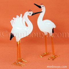 木製 夫婦丹頂鶴の置物 北海道伝統工芸品 - メルカリ
