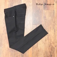 Nudie Jeans/30サイズ/美脚デニムパンツ THIN FINN 112303 DRY COLD BLACK シンプル 定番 無地 イタリア製 新品/黒/ブラック/kt132/