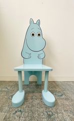 希少品】ムーミン 木製 子供用チェア 水色 - メルカリ