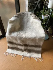 冬の必需品アンゴラ山羊の貴重なモヘアで織られた毛布シイルトバッタニイェ！お洒落なミフラブ柄！新品未使用ファーストクオリティの上質シイルト！キャンプや車に！ソファや椅子にも！四季を通じて超便利でお洒落なトルコのシイルトだけで140年前から織られている遊牧民の知恵