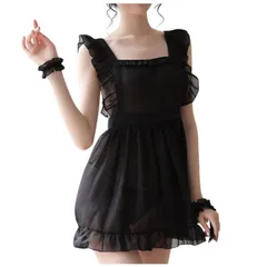 新品 [SCGEHA] 裸エプロン 透け透け シースルー コスプレ 過激 メイド服 コスチューム ランジェリー ベビードール