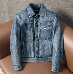 美品 レザージャケット スポーツジャケット 牛革 革ジャン 本革 メンズファッション バイクレザー アメカジ カウハイド トップス S～5XL