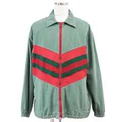 GUCCI グッチ ブルゾン ジップアップ ロゴ シェリーライン コットン100% メッシュライニング ジャケット アウター メンズ サイズ 48 グリーン系 緑 イタリア製 599939XDAYGのサムネイル